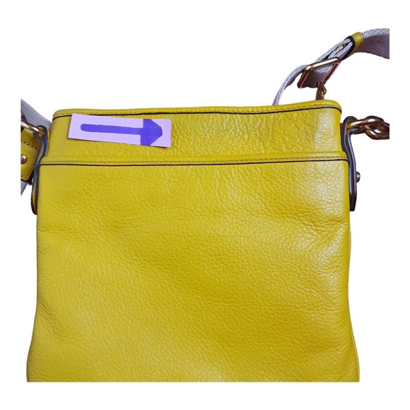 Lauren Ralph Lauren Yellow Leather Crossbody Purse Bag - Picture 16 of 16